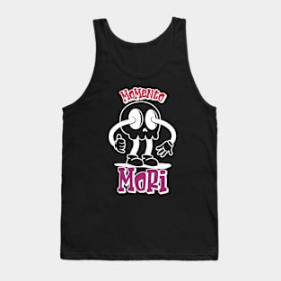 Stoic “Momento Mori” Cartoon Skull In Black Tank Top